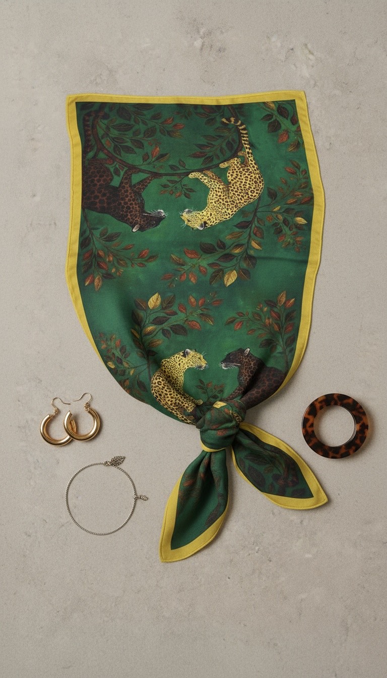 Lush Forest Cheetah Couple Scarf - Image 3