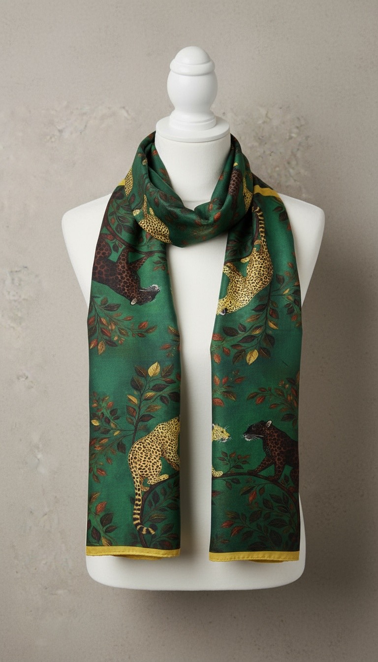 Lush Forest Cheetah Couple Scarf - Image 2