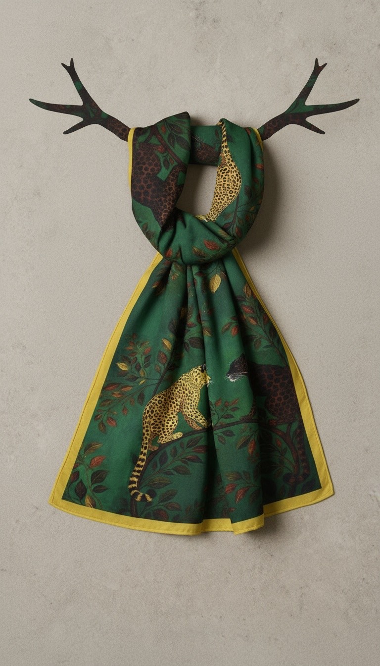 Lush Forest Cheetah Couple Scarf - Image 4