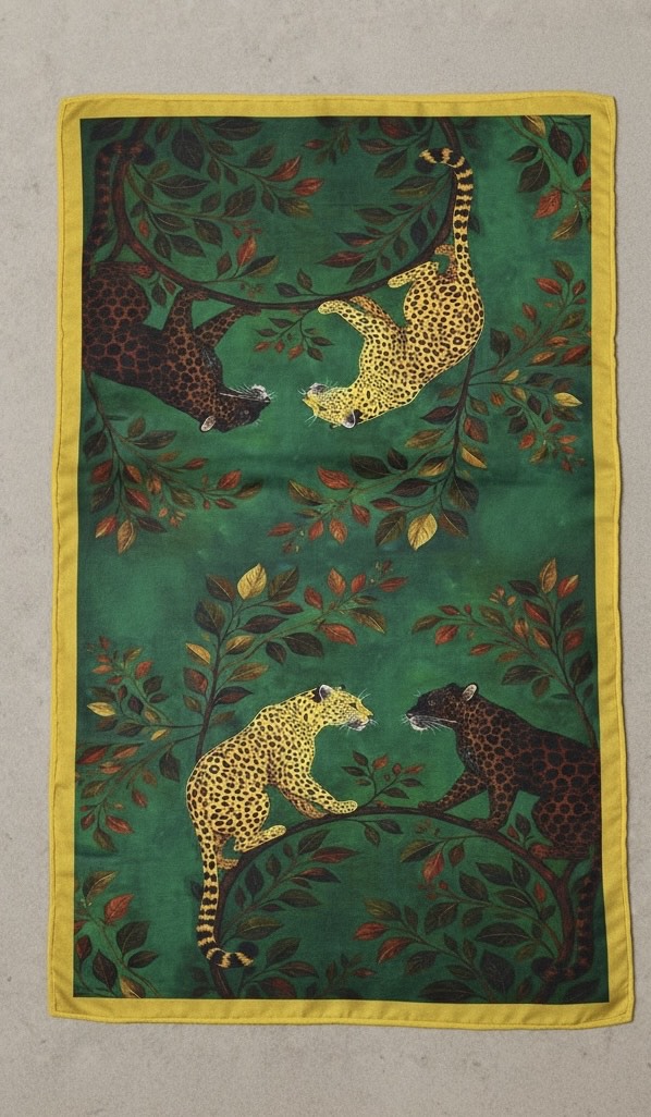 Lush Forest Cheetah Couple Scarf - Image 5