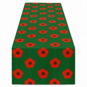 Crimson Bloom Table Runner
