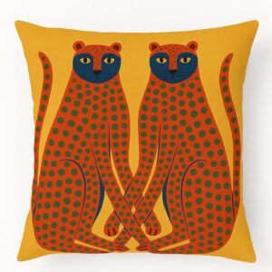 Twin Cheetah Motif Cushion Set