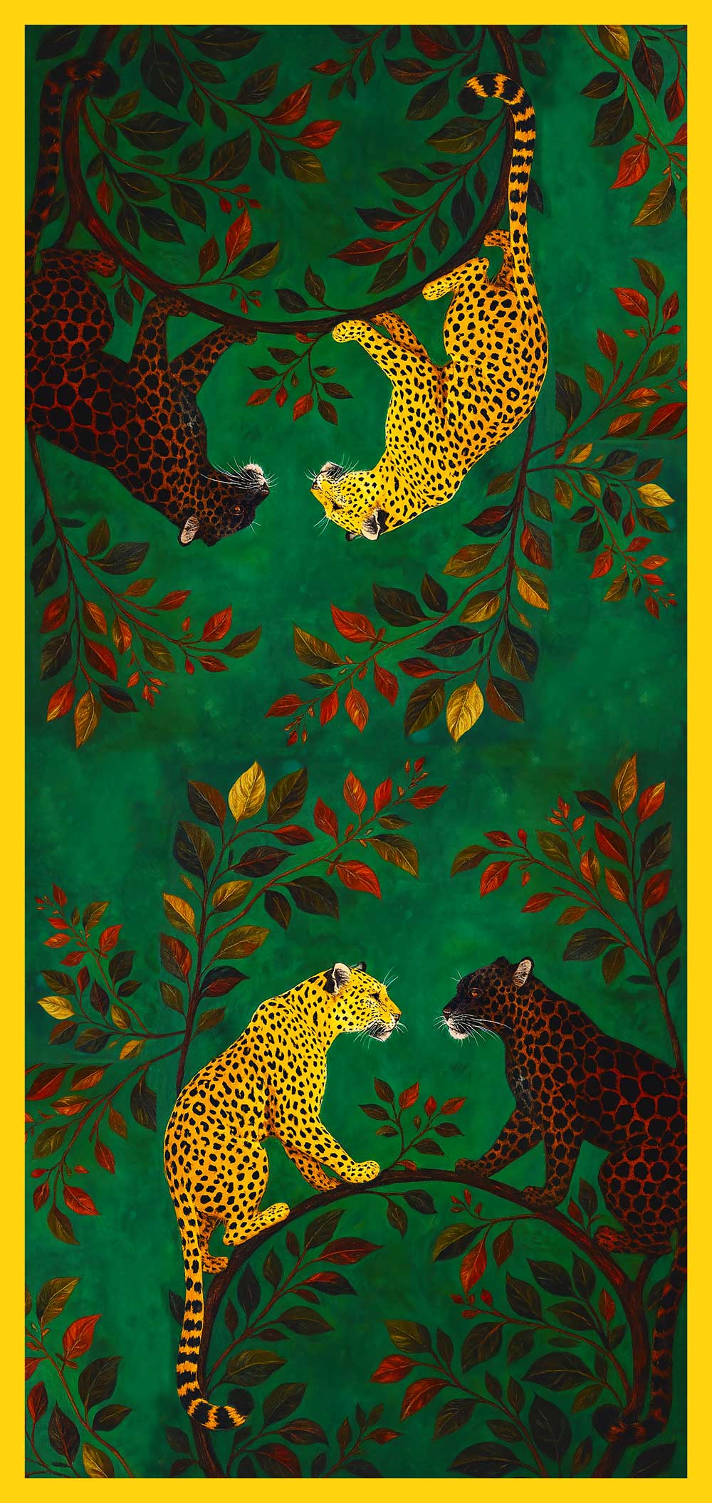 Lush Forest Cheetah Couple Scarf