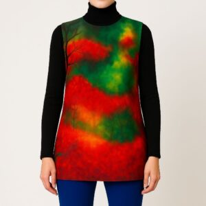 Crimson Bloom Bell Sleeve Kurti Sleeveless