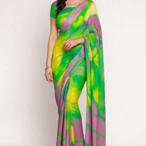 Neon Bloom Saree