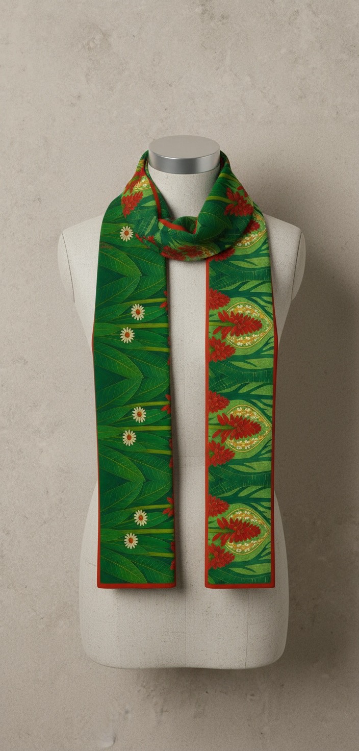 Emerald Garden Bloom Scarf - Image 5