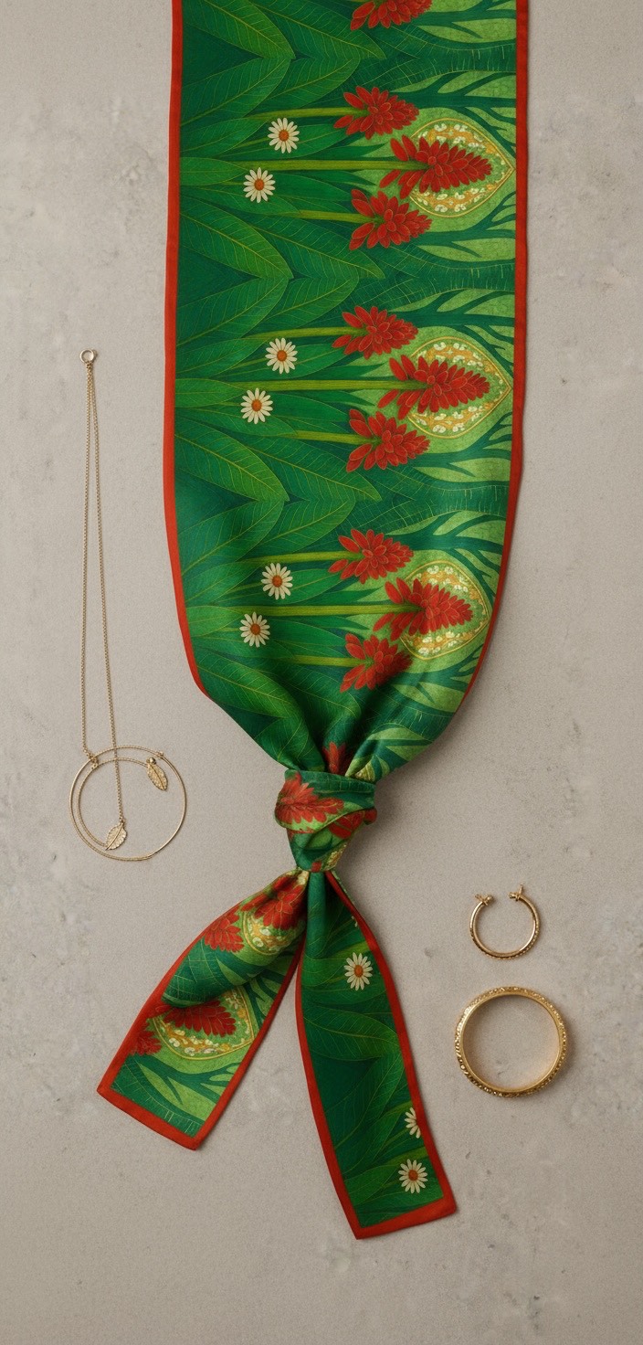 Emerald Garden Bloom Scarf - Image 4