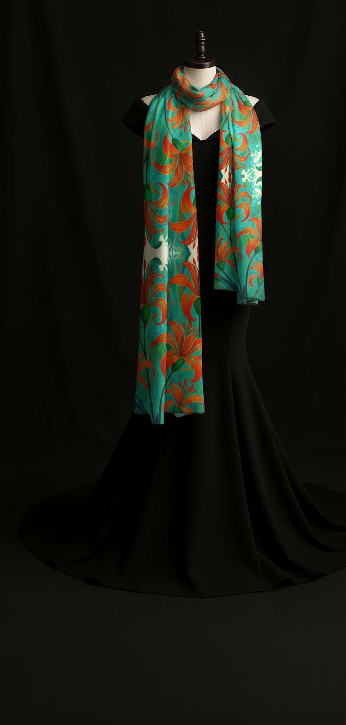 Tangerine Whispers Scarf - Image 2