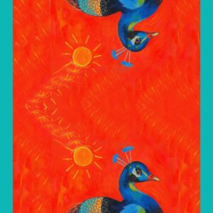 Vibrant Peacock Couple Scarf