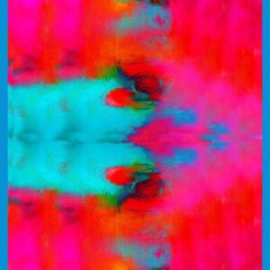 Vibrant Turquoise and Crimson Luxury Abstract Scarf