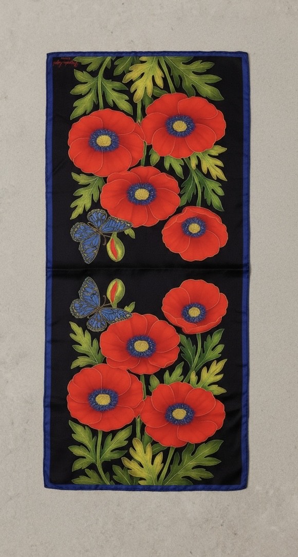 Midnight Poppy Bloom Scarf - Image 4