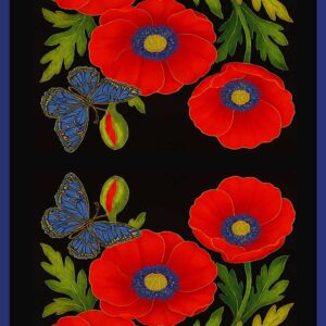 Midnight Poppy Bloom Scarf