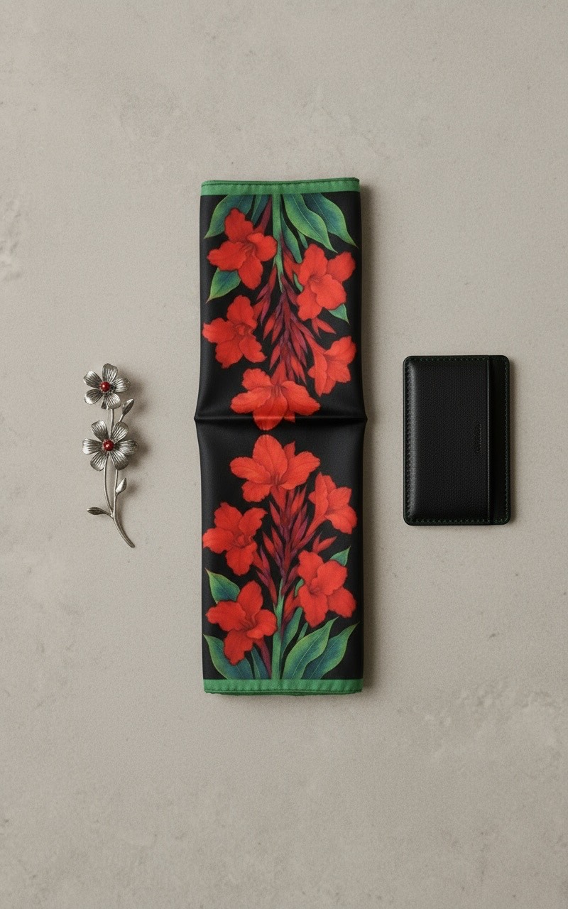 Midnight Poppy Bloom Scarf - Image 2