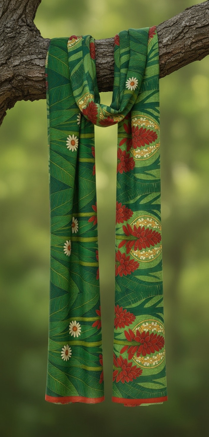 Emerald Garden Bloom Scarf - Image 3