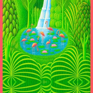 Flamingo Falls Waterfall Dream Scarf