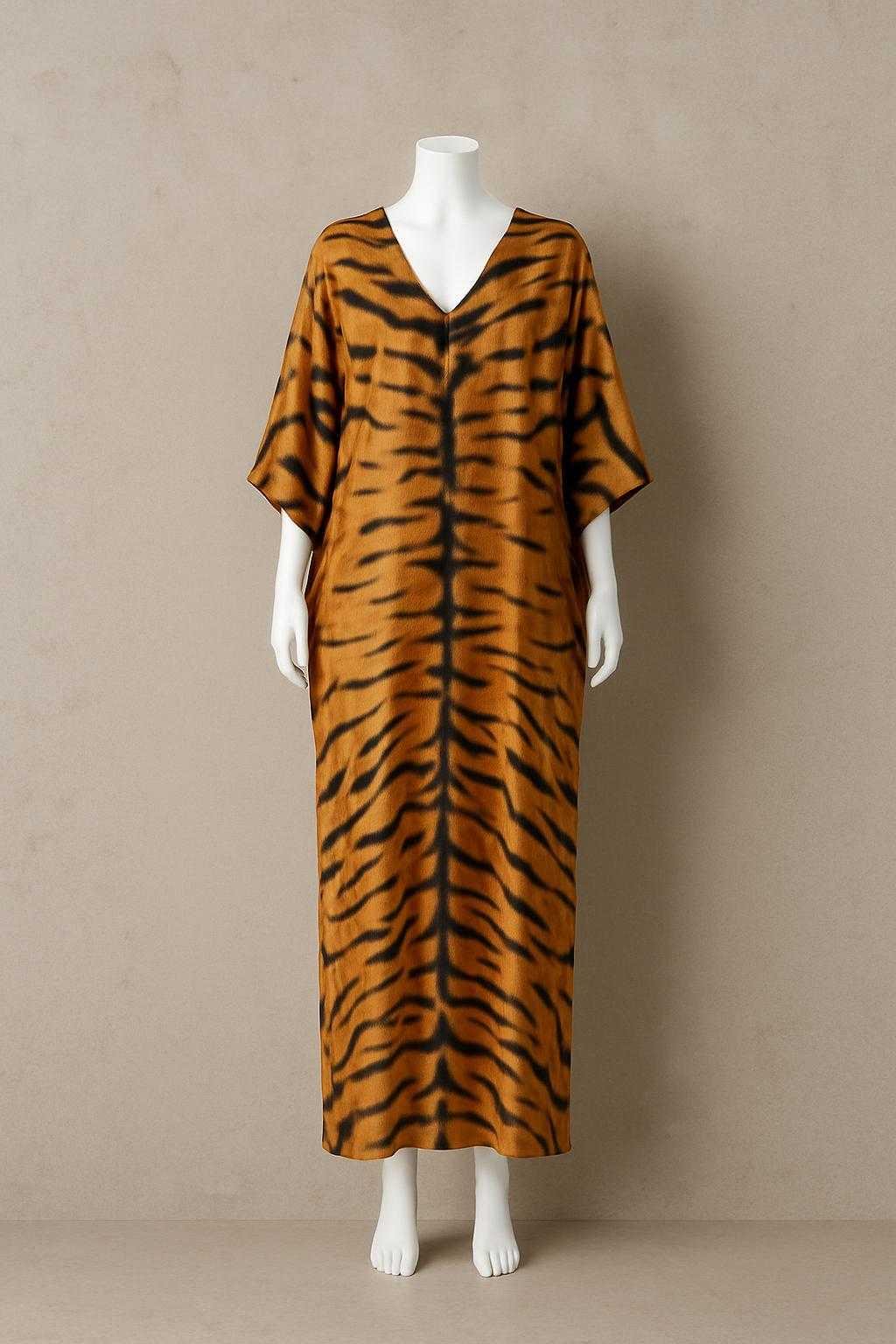 Royal Tiger Aura – Fierce Silk Kaftan - Image 4