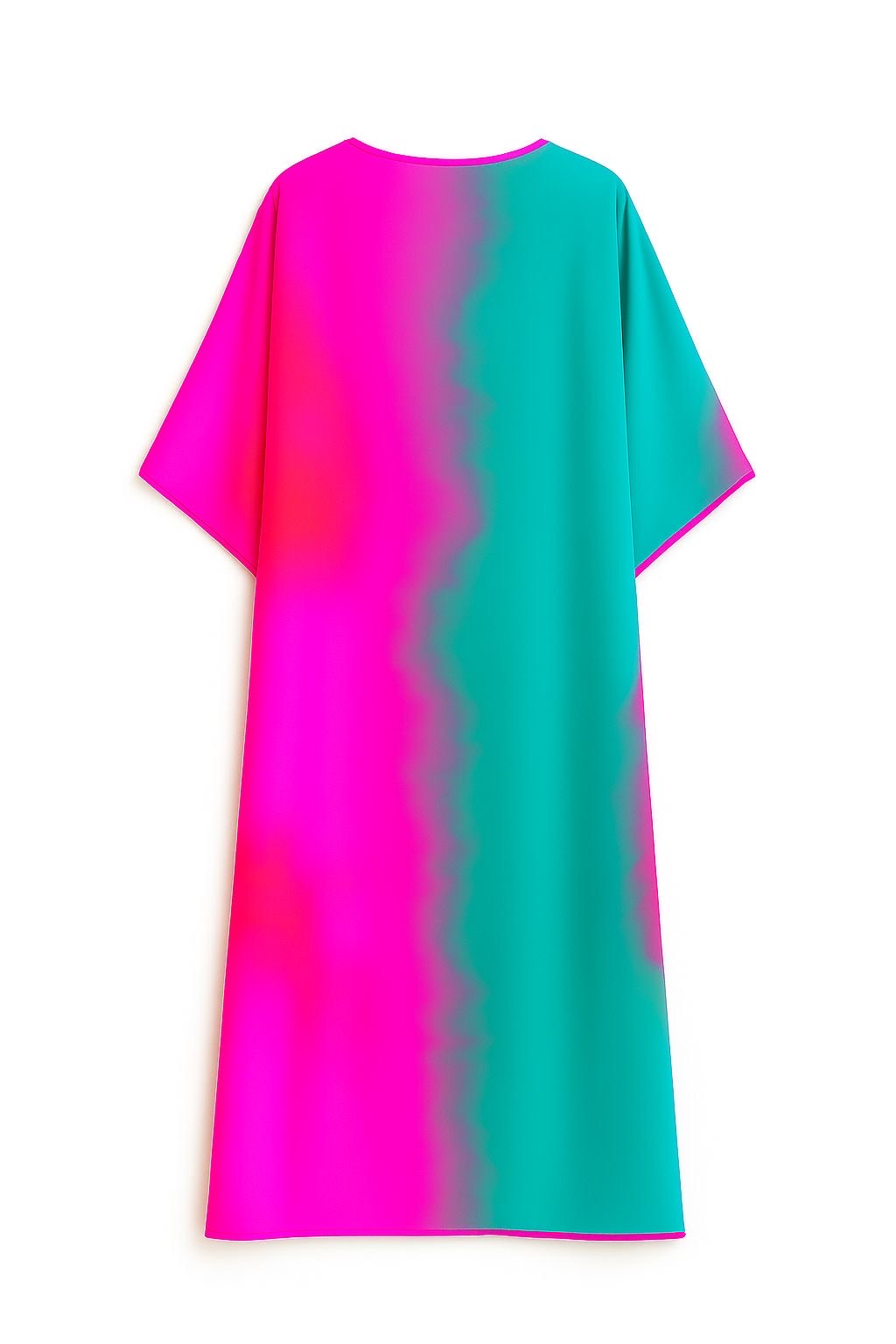 Chromatic Drift – Neon Serenity Silk Kaftan - Image 3