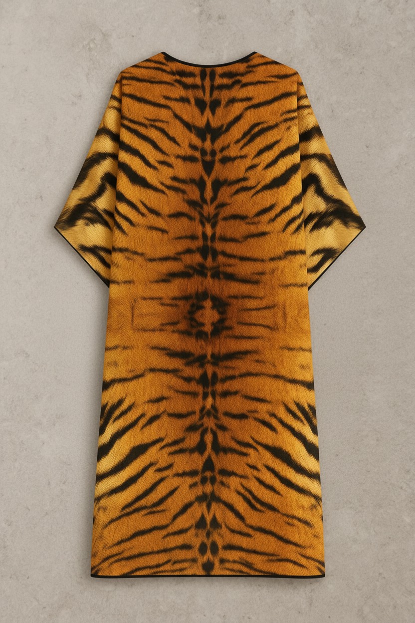 Royal Tiger Aura – Fierce Silk Kaftan - Image 3