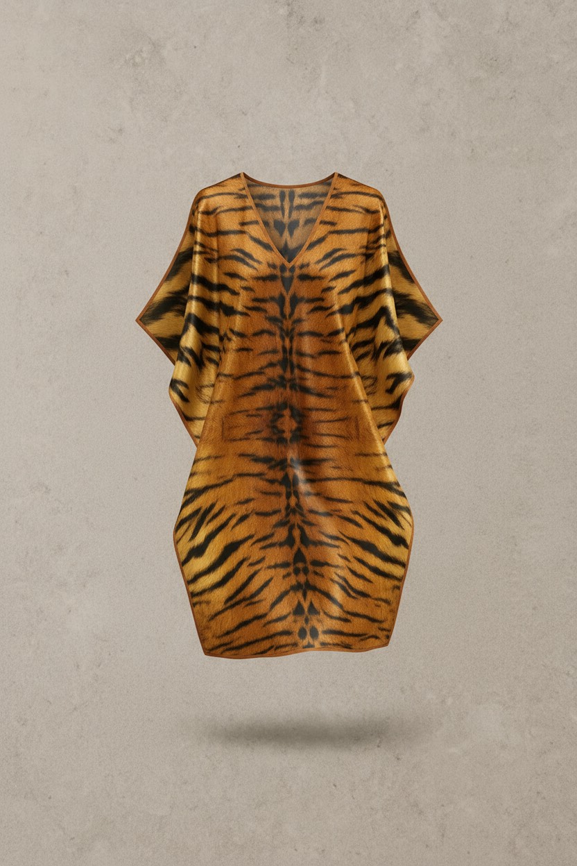 Royal Tiger Aura – Fierce Silk Kaftan - Image 2