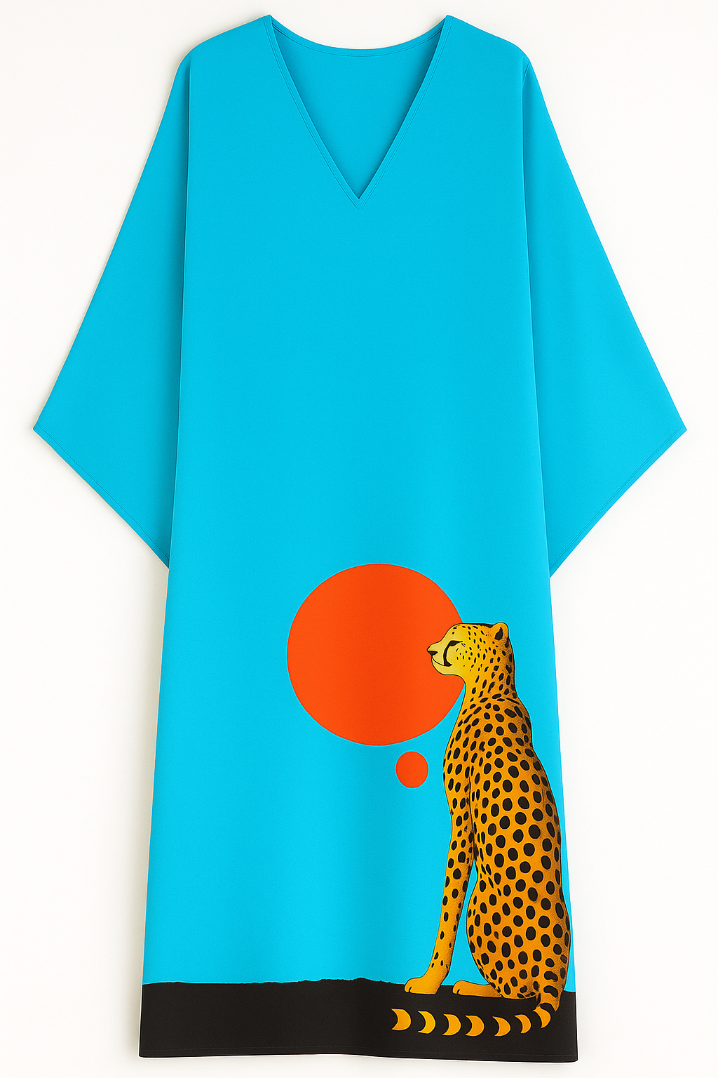 Cheetah in the Sun – Silk Kaftan - Image 2