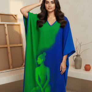 Emerald Poise – Serenity in Motion Kaftan