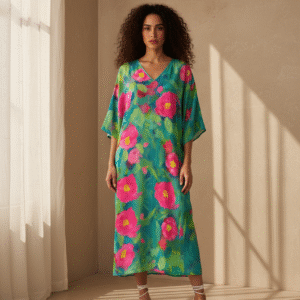 Garden of Bloom – Watercolour Botanica Silk Kaftan