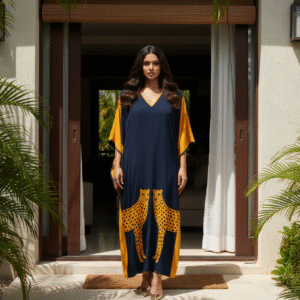 Regal Symmetry – Twin Guardians Silk Kaftan