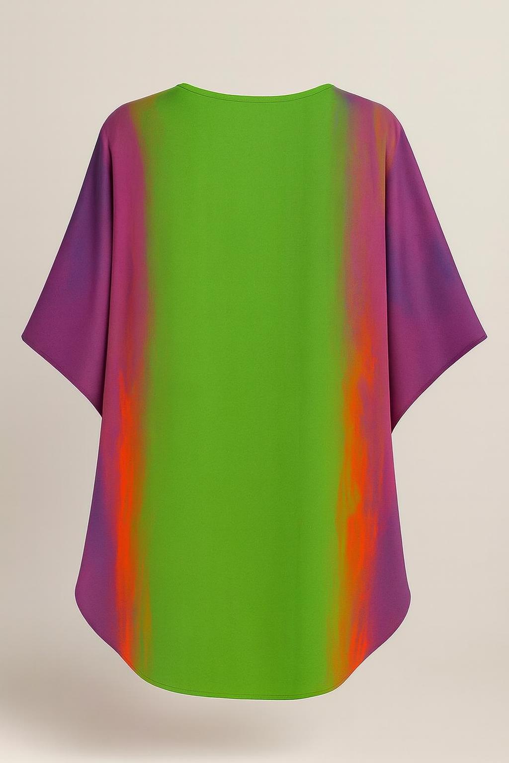 Lime Aura Satin Silk Blouse Top - Image 4