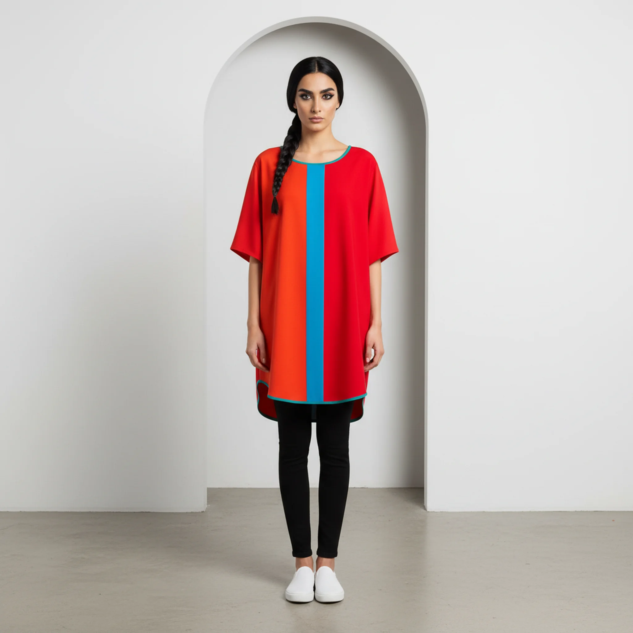 Radiant Rouge Stripe Satin Silk Blouse Top